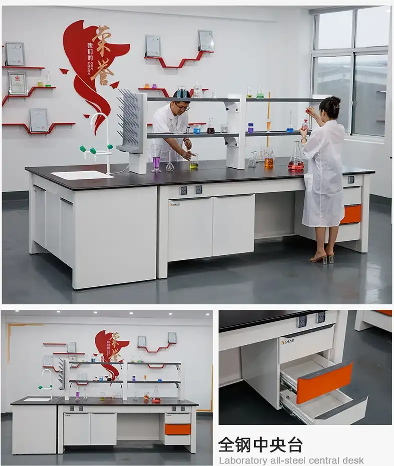 Lab Table With Reagent Rack-3