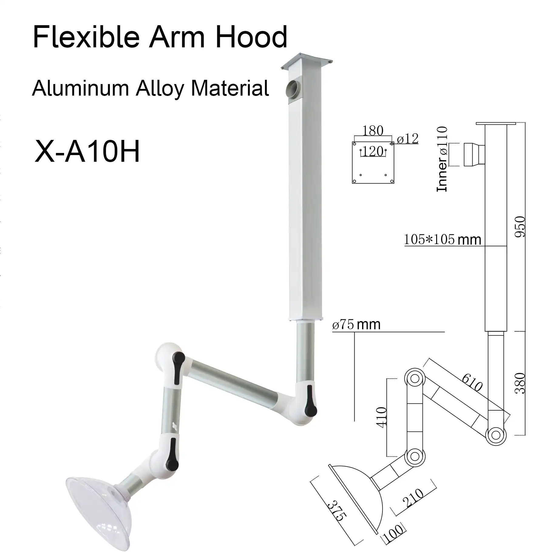 Fume Extractor Arm Aluminum Alloy